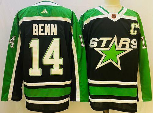 Men’s Dallas Stars #14 Jamie Benn Black 2022-23 Reverse Retro Stitched Jersey