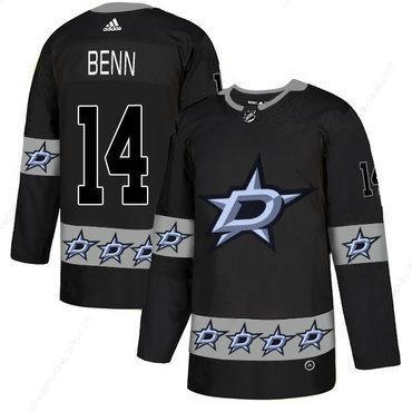 Men’s Dallas Stars #14 Jamie Benn Black Team Logos Fashion Adidas Jersey