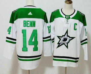 Men’s Dallas Stars #14 Jamie Benn White C Patch 2017-2018 Hockey Stitched NHL Jersey