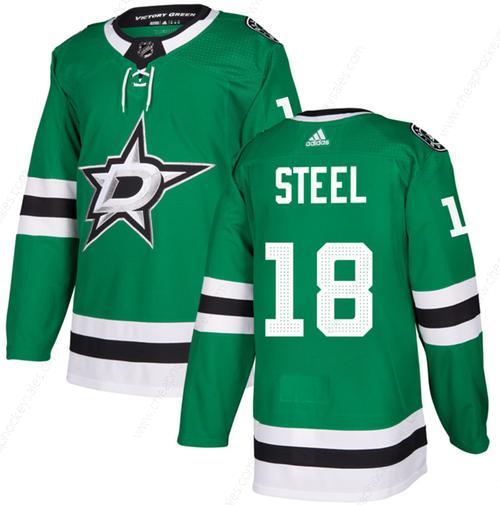 Men’s Dallas Stars #18 Sam Steel Green Stitched Jersey