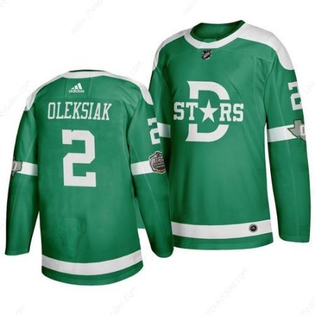 Men’s Dallas Stars 2 Jamie Oleksiak Green 2020 Winter Classic Adidas Jersey