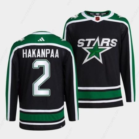 Men’s Dallas Stars #2 Jani Hakanpaa 2022 Black Reverse Retro 2.0 Stitched Jersey