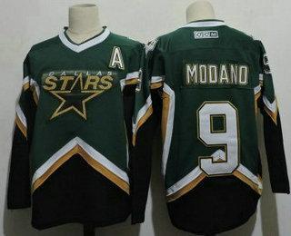 Men’s Dallas Stars #9 Mike Modano 2005 Green CCM Throwback Stitched Vintage Hockey Jersey