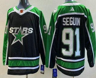 Men’s Dallas Stars #91 Tyler Seguin Black 2022 Reverse Retro Authentic Jersey