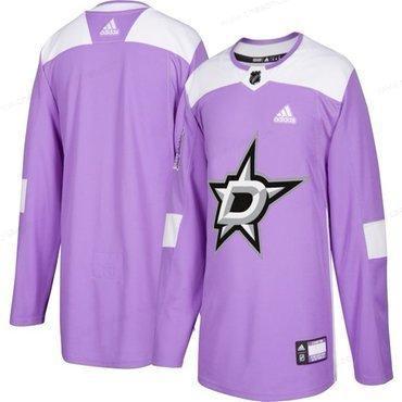 Men’s Dallas Stars Purple Pink Custom Adidas Hockey Fights Cancer Practice Jersey