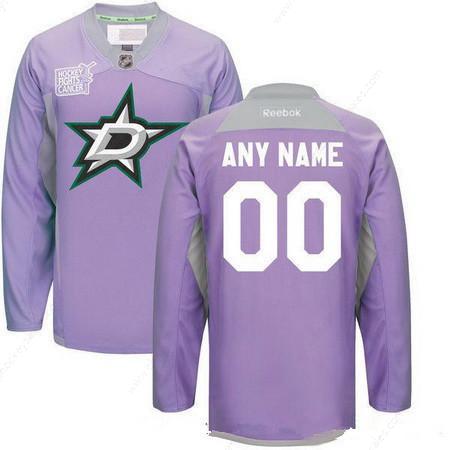 Men’s Dallas Stars Purple Pink Custom Reebok Hockey Fights Cancer Practice Jersey