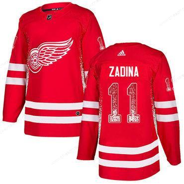 Men’s Detroit Red Wings #11 Filip Zadina Authentic Adidas Drift Fashion Red Jersey