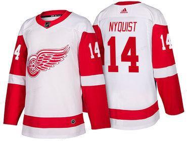 Men’s Detroit Red Wings #14 Gustav Nyquist White 2017-2018 Adidas Hockey Stitched NHL Jersey