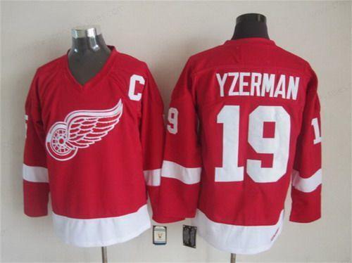 Men’s Detroit Red Wings #19 Steve Yzerman Red CCM Vintage Throwback Jersey