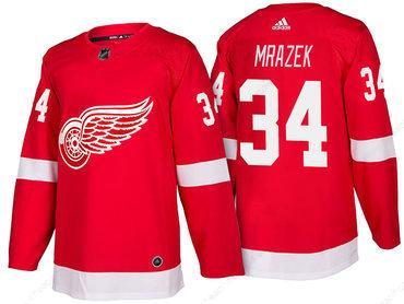 Men’s Detroit Red Wings #34 Petr Mrazek Red Home 2017-2018 Adidas Hockey Stitched NHL Jersey