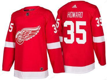 Men’s Detroit Red Wings #35 Jimmy Howard Red Home 2017-2018 Adidas Hockey Stitched NHL Jersey