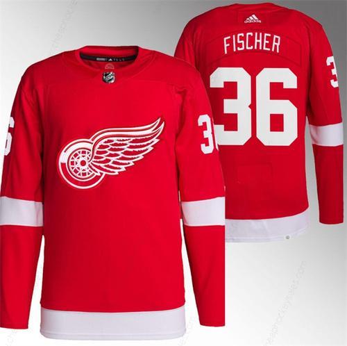 Men’s Detroit Red Wings #36 Christian Fischer Red Stitched Jersey