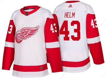 Men’s Detroit Red Wings #43 Darren Helm White 2017-2018 Adidas Hockey Stitched NHL Jersey