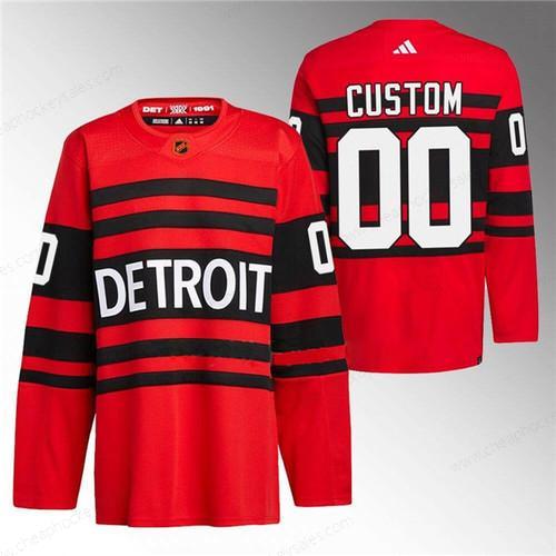 Men’s Detroit Red Wings Custom Red 2022-23 Reverse Retro Stitched Jersey