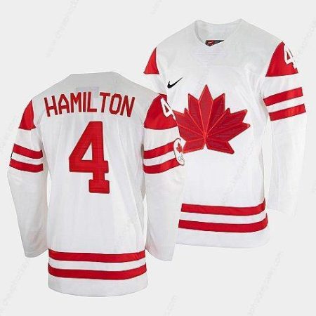 Men’s Dougie Hamilton Canada Hockey White 2022 Beijing Winter Olympic #4 Home Jersey