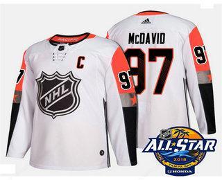 Men’s Edmonton Oilers #97 Connor Mcdavid White 2018 NHL All-Star Stitched Ice Hockey Jersey