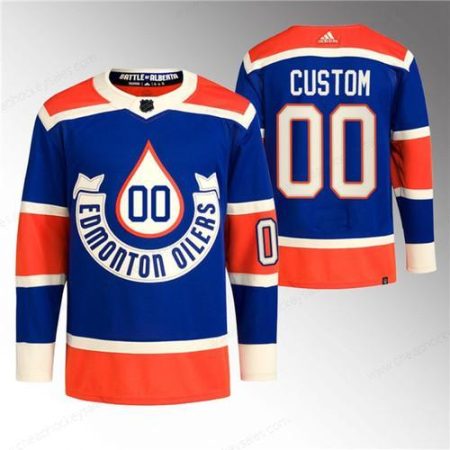 Men’s Edmonton Oilers Custom 2023 Royal Heritage Classic Primegreen Stitched Jersey