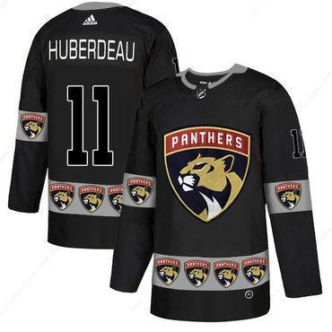 Men’s Florida Panthers #11 Jonathan Huberdeau Black Team Logos Fashion Adidas Jersey