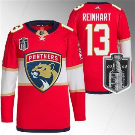 Men’s Florida Panthers #13 Sam Reinhart Red 2023 Stanley Cup Final Stitched Jersey