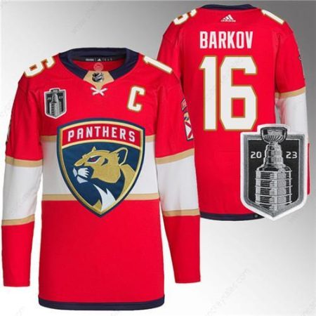 Men’s Florida Panthers #16 Aleksander Barkov Red 2023 Stanley Cup Final Stitched Jersey