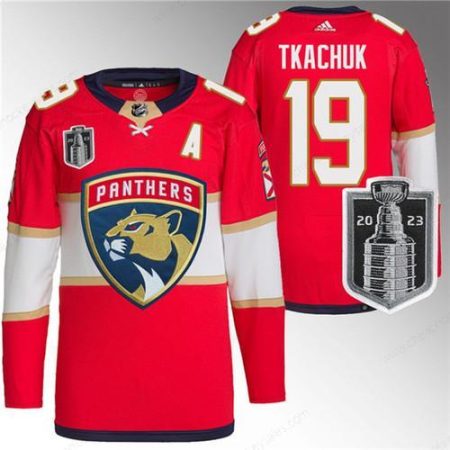 Men’s Florida Panthers #19 Matthew Tkachuk Red 2023 Stanley Cup Final Stitched Jersey