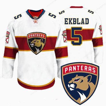 Men’s Florida Panthers #5 Aaron Ekblad New Logo Reebok White Premier Player Jersey