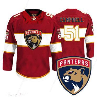 Men’s Florida Panthers #51 Brian Campbell New Logo Reebok Red Premier Player Jersey