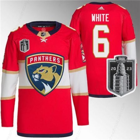 Men’s Florida Panthers #6 Colin White Red 2023 Stanley Cup Final Stitched Jersey