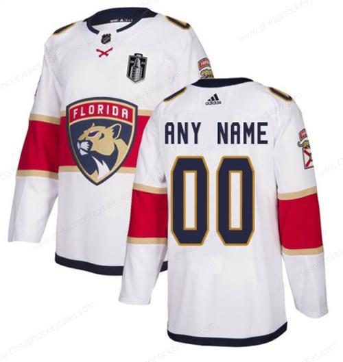 Men’s Florida Panthers Active Player Custom White 2023 Stanley Cup Final Stitched Jersey