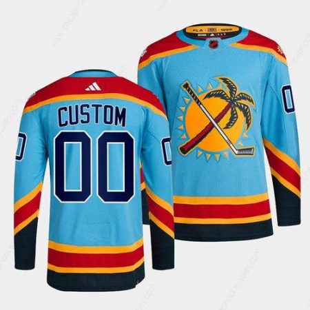 Men’s Florida Panthers Custom Blue 2022 Reverse Retro Stitched Jersey