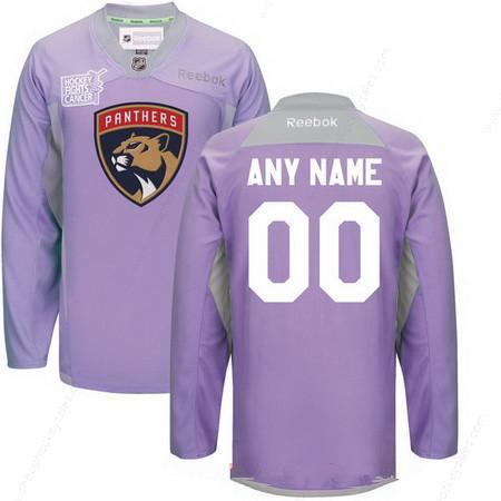 Men’s Florida Panthers Purple Pink Custom Reebok Hockey Fights Cancer Practice Jersey