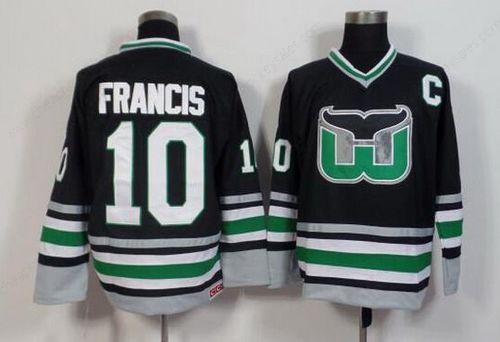 Men’s Hartford Whalers #10 Ron Francis 1995-96 Black CCM Vintage Throwback Jersey