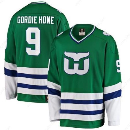 Men’s Hartford Whalers #9 Gordie Howe Fanatics Branded Green Premier Breakaway Retired Player Jersey