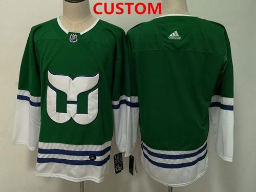 Men’s Hartford Whalers Custom Green Adidas Jersey