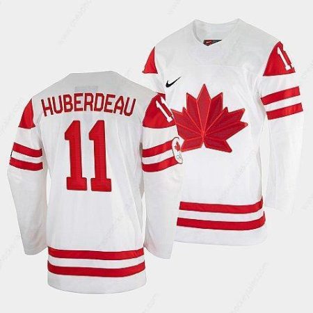 Men’s Jonathan Huberdeau Canada Hockey White 2022 Beijing Winter Olympic #11 Home Jersey