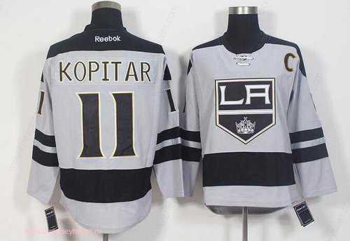 Men’s Los Angeles Kings #11 Anze Kopitar Gray Alternate Stitched NHL 2016-17 Reebok Hockey Jersey