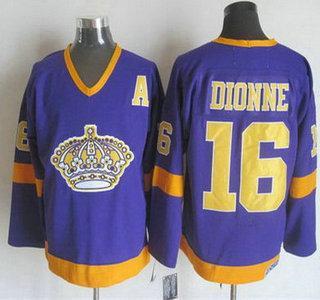 Men’s Los Angeles Kings #16 Marcel Dionne 1977-79 Purple CCM Vintage Throwback Jersey