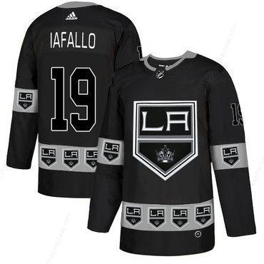 Men’s Los Angeles Kings #19 Alex Iafallo Black Team Logos Fashion Adidas Jersey