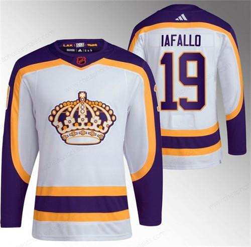 Men’s Los Angeles Kings #19 Alex Iafallo White 2022 Reverse Retro Stitched Jersey