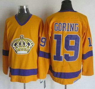 Men’s Los Angeles Kings #19 Butch Goring 1970-71 White CCM Vintage Throwback Jersey