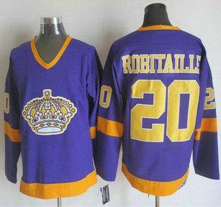 Men’s Los Angeles Kings #20 Luc Robitaille 1977-79 Purple CCM Vintage Throwback Jersey