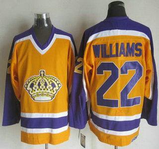 Men’s Los Angeles Kings #22 Tiger Williams 1980-81 Yellow CCM Vintage Throwback Jersey