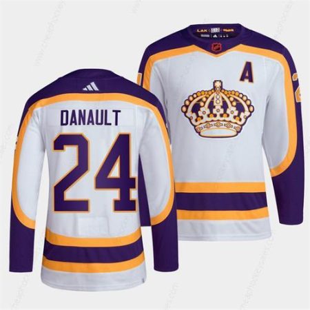 Men’s Los Angeles Kings #24 Phillip Danault White 2022 Reverse Retro Stitched Jersey