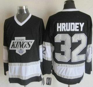 Men’s Los Angeles Kings #32 Kelly Hrudey 1992-93 Black CCM Vintage Throwback Jersey