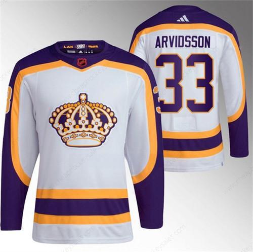 Men’s Los Angeles Kings #33 Viktor Arvidsson White 2022 Reverse Retro Stitched Jersey