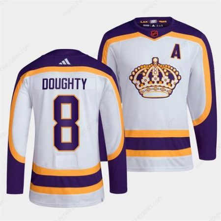 Men’s Los Angeles Kings #8 Drew Doughty White 2022 Reverse Retro Stitched Jersey