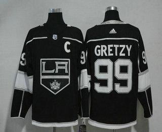 Men’s Los Angeles Kings #99 Wayne Gretzky Black With C Patch 2017-2018 Hockey Stitched NHL Jersey