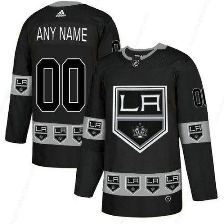 Men’s Los Angeles Kings Custom Black Team Logos Fashion Adidas Jersey