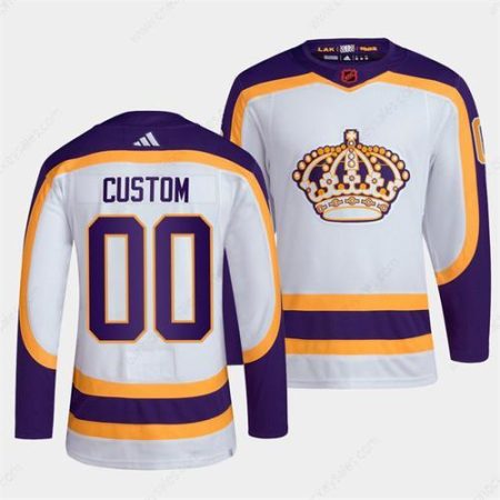 Men’s Los Angeles Kings Custom White 2022 Reverse Retro Stitched Jersey