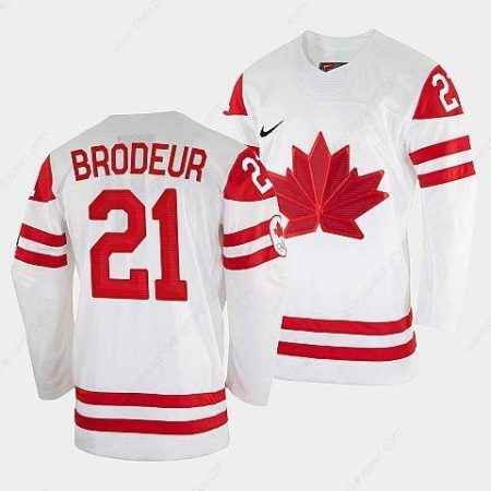 Men’s Martin Brodeur Canada Hockey White 2022 Winter Olympic #21 Salt Lake City Jersey